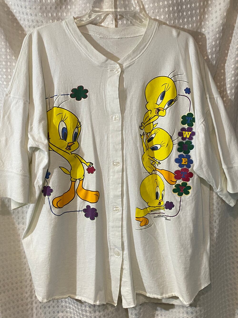 Vintage Looney Tunes Tweety Bird Half Sleeve Shirt No Tags